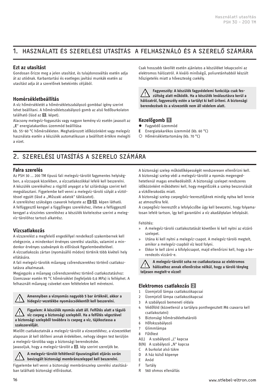STIEBEL ELTRON PSH TM с 01.09.2008 User Manual | Page 16 / 24