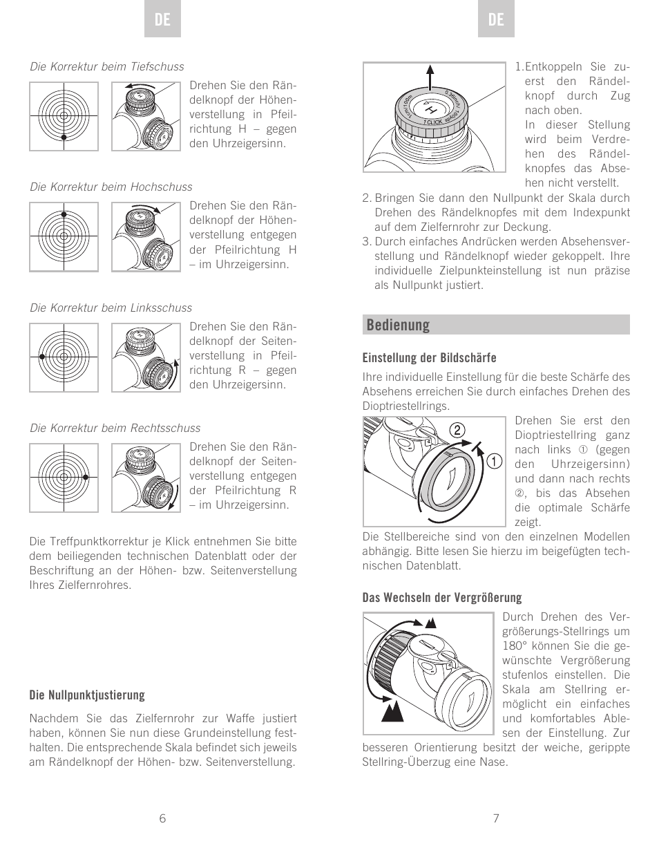 Bedienung | Swarovski Optik Z6(i) 5-30x50 P (BT) User Manual | Page 4 / 71