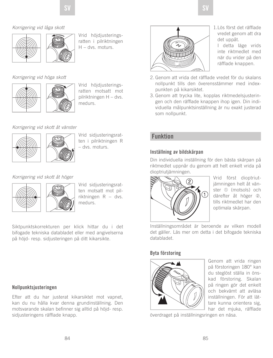 De sv sv, Funktion | Swarovski Optik Z6(i) 5-30x50 P (BT) User Manual | Page 43 / 71