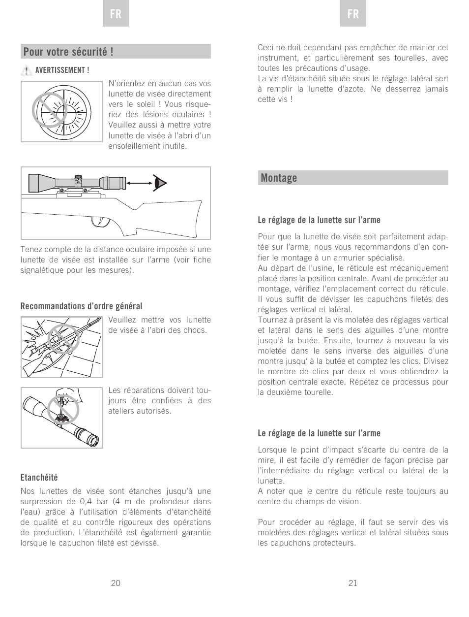 Pour votre sécurité, Montage | Swarovski Optik Z3 4-12x50 User Manual | Page 11 / 43