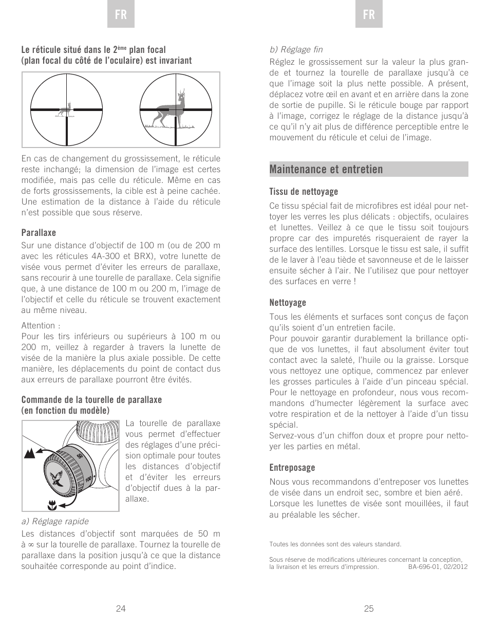 Maintenance et entretien | Swarovski Optik Z3 4-12x50 User Manual | Page 13 / 43