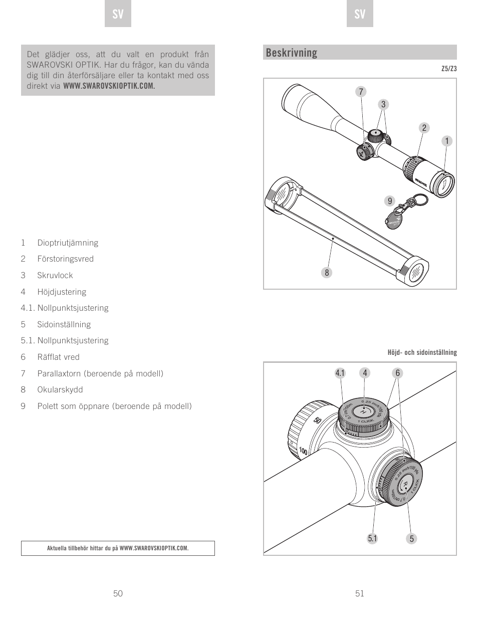 Beskrivning | Swarovski Optik Z3 4-12x50 User Manual | Page 26 / 43