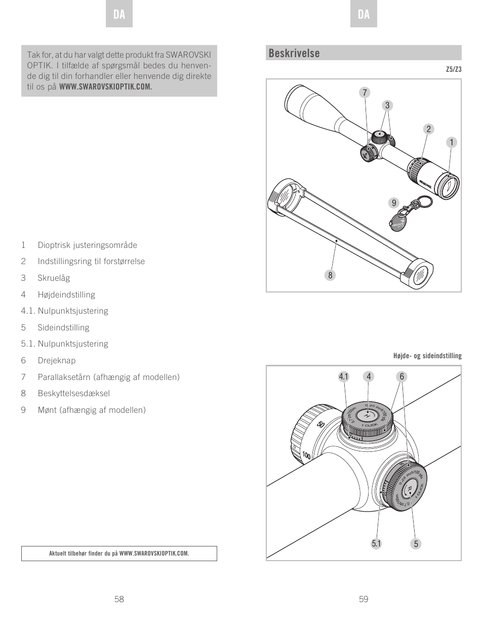 En da da, Beskrivelse | Swarovski Optik Z3 4-12x50 User Manual | Page 30 / 43