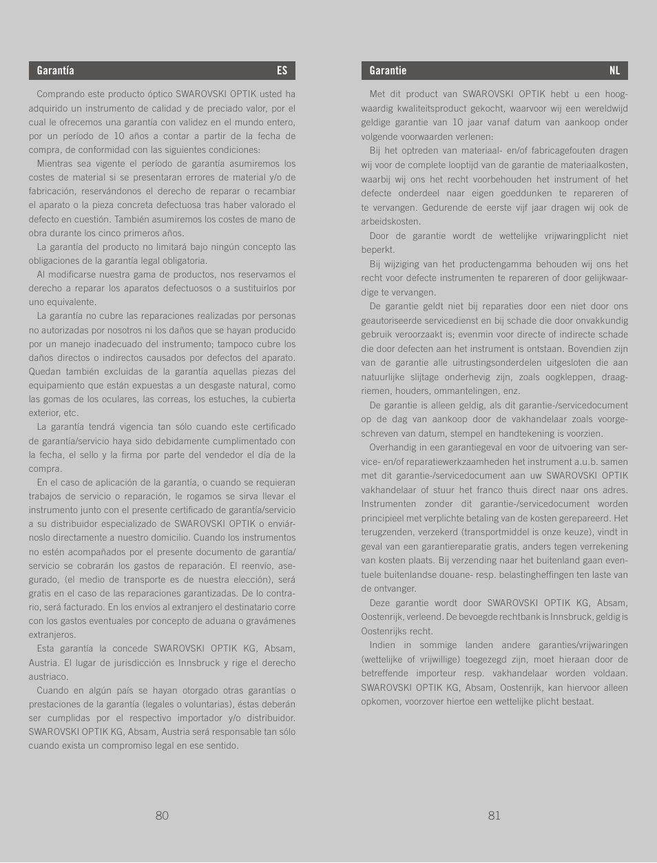 Swarovski Optik Z3 4-12x50 User Manual | Page 41 / 43