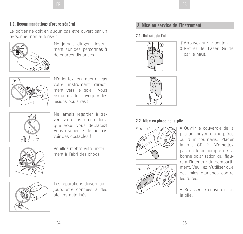 Mise en service de l’instrument | Swarovski Optik Rangefinder User Manual | Page 18 / 83
