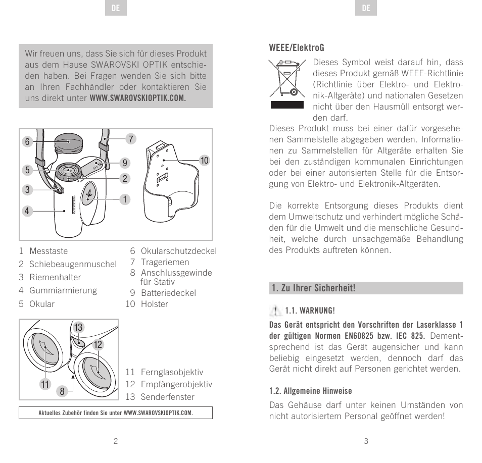 Swarovski Optik Rangefinder User Manual | Page 2 / 83