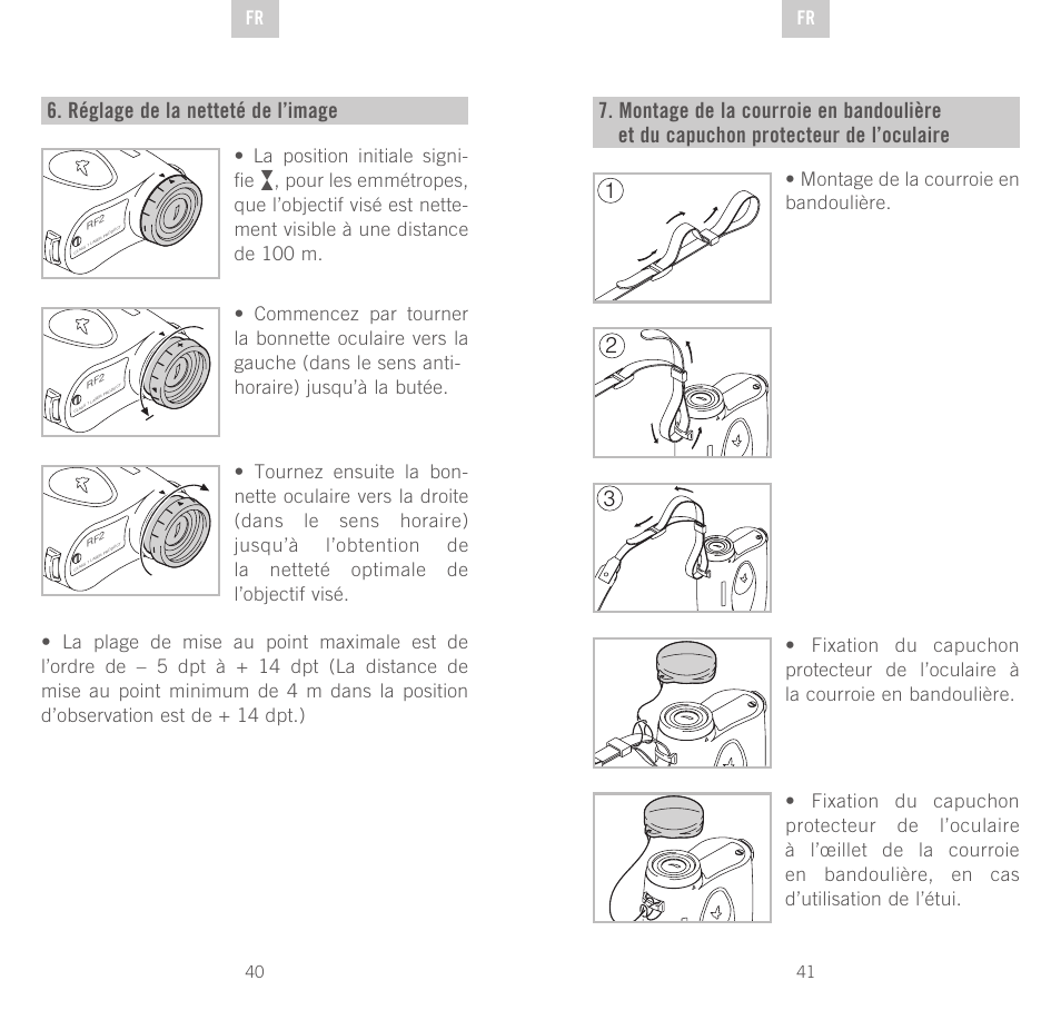 Réglage de la netteté de l’image, De fr fr | Swarovski Optik Rangefinder User Manual | Page 21 / 83
