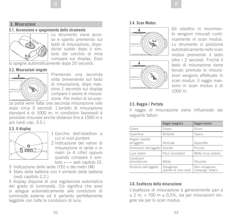 Misurazioni | Swarovski Optik Rangefinder User Manual | Page 27 / 83