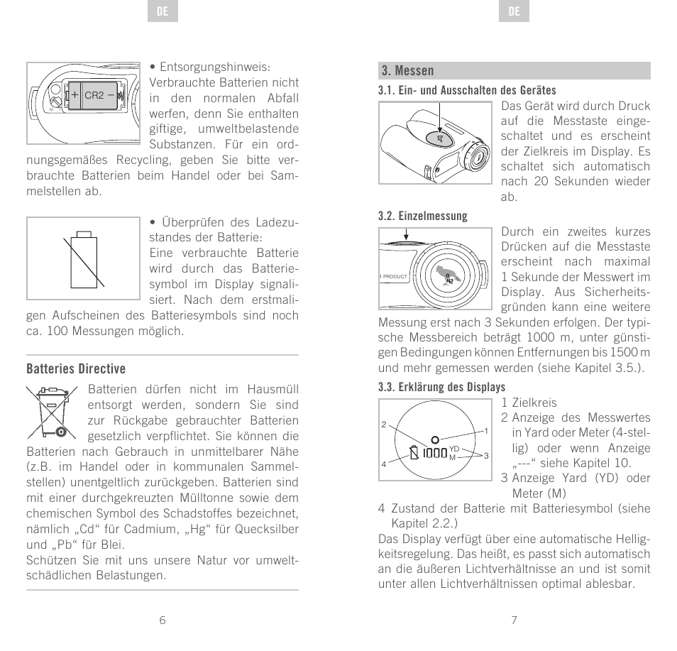Batteries directive, Messen | Swarovski Optik Rangefinder User Manual | Page 4 / 83