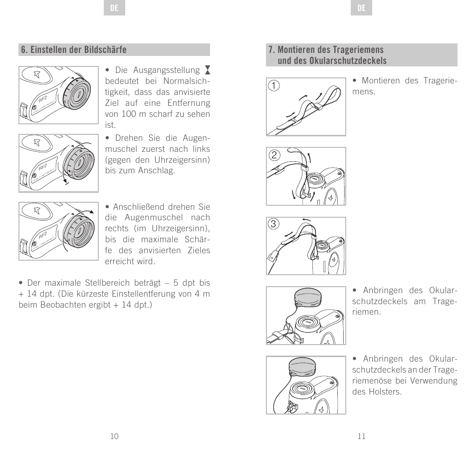 Einstellen der bildschärfe | Swarovski Optik Rangefinder User Manual | Page 6 / 83