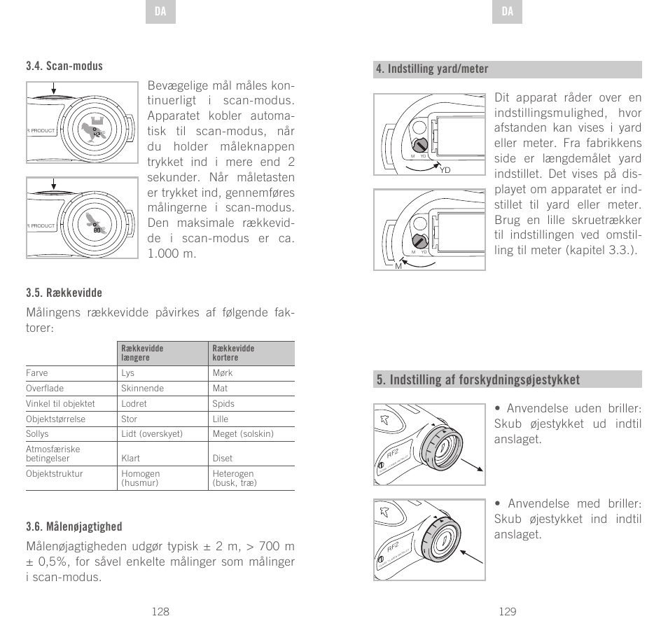 Indstilling af forskydningsøjestykket | Swarovski Optik Rangefinder User Manual | Page 65 / 83