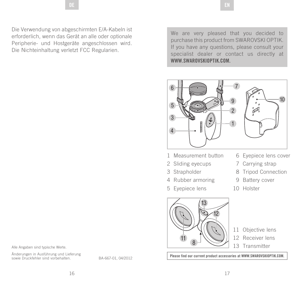 Swarovski Optik Rangefinder User Manual | Page 9 / 83