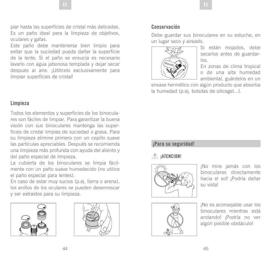 Limpieza, Conservación, Para su seguridad | Swarovski Optik SLC 56 User Manual | Page 23 / 51