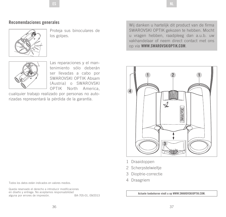 Recomendaciones generales | Swarovski Optik CL Pocket User Manual | Page 19 / 41