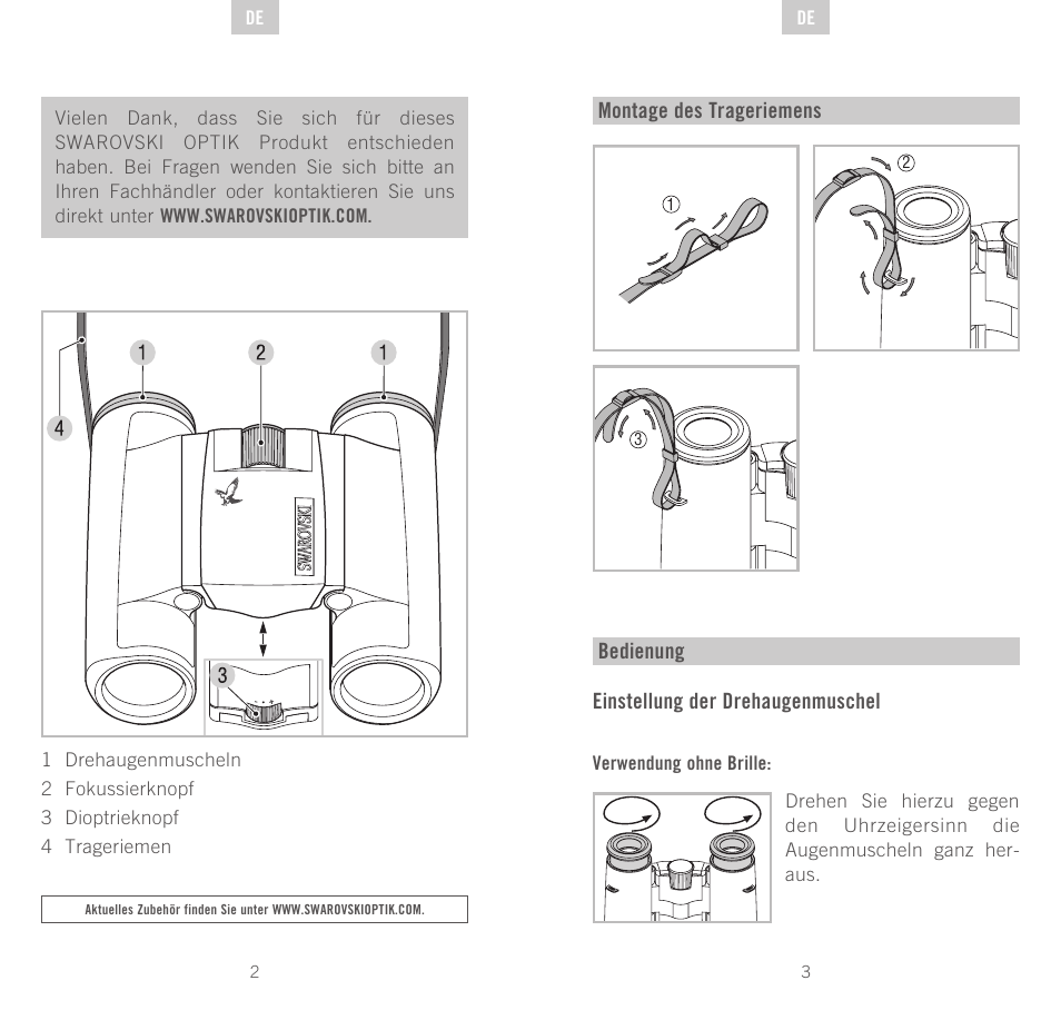 Swarovski Optik CL Pocket User Manual | Page 2 / 41