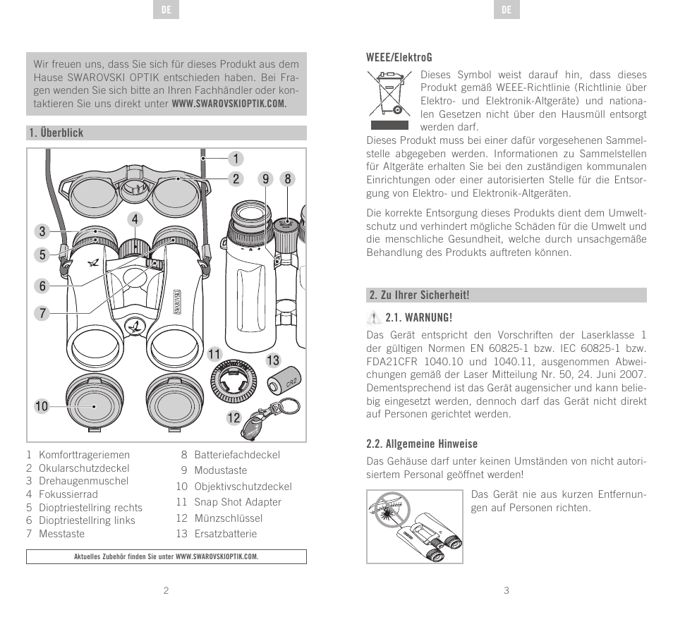 Swarovski Optik EL Range User Manual | Page 2 / 87
