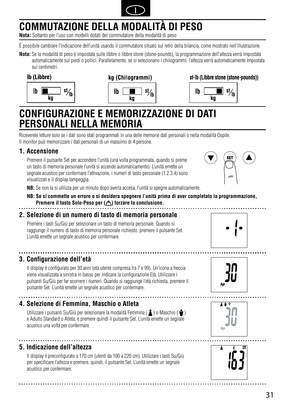 Commutazione della modalità di peso | Tanita BC-587 User Manual | Page 33 / 52