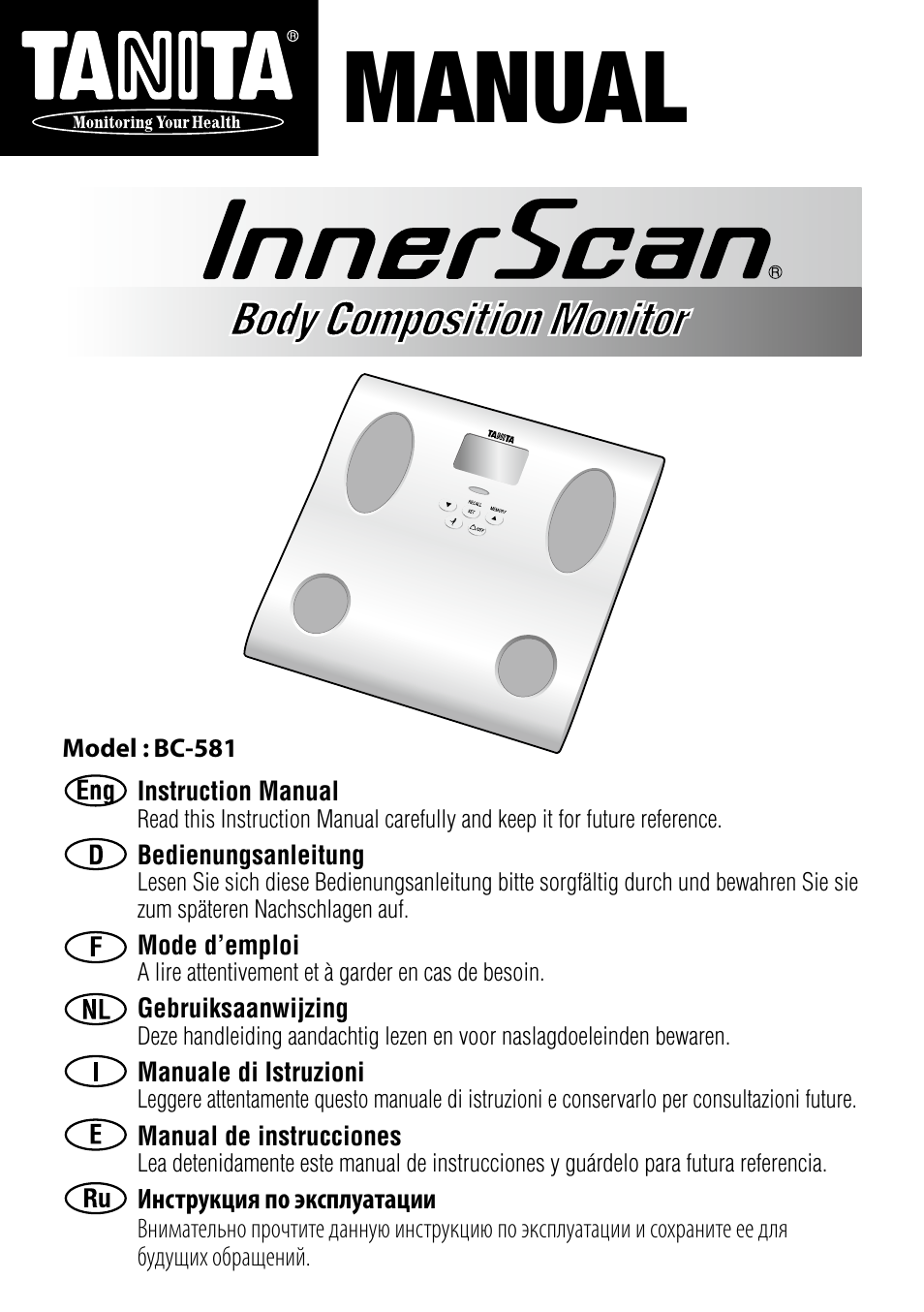Tanita BC-581 User Manual | 31 pages