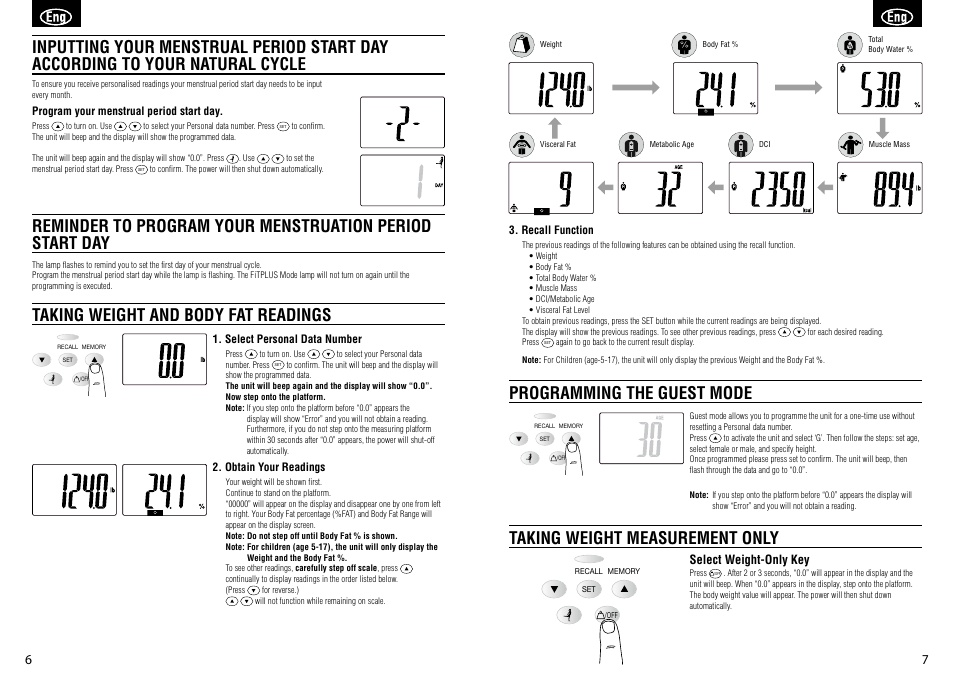 Select weight-only key | Tanita BC-581 User Manual | Page 5 / 31