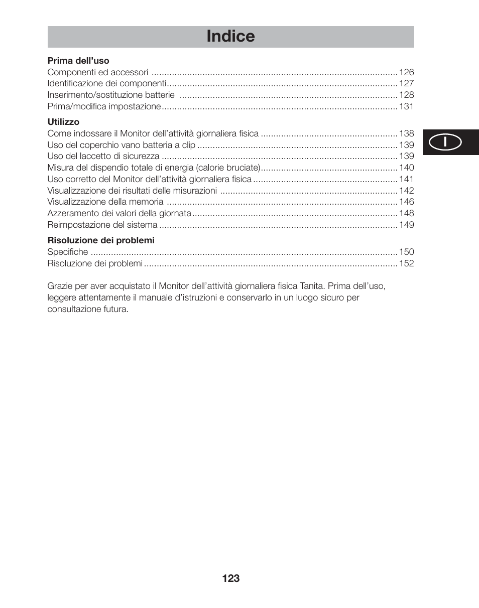 Indice | Tanita AM-120E User Manual | Page 123 / 216
