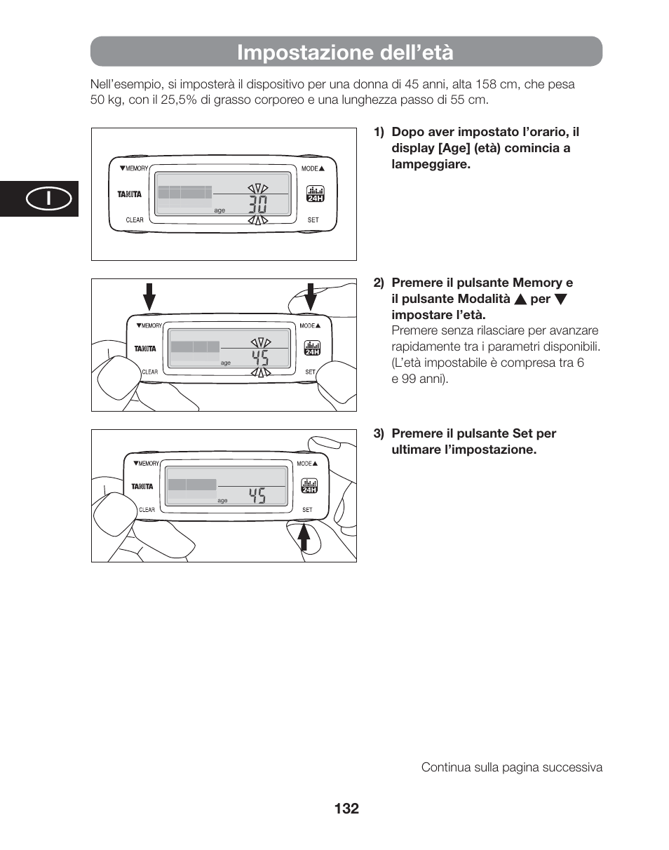 Impostazione dell’età | Tanita AM-120E User Manual | Page 132 / 216