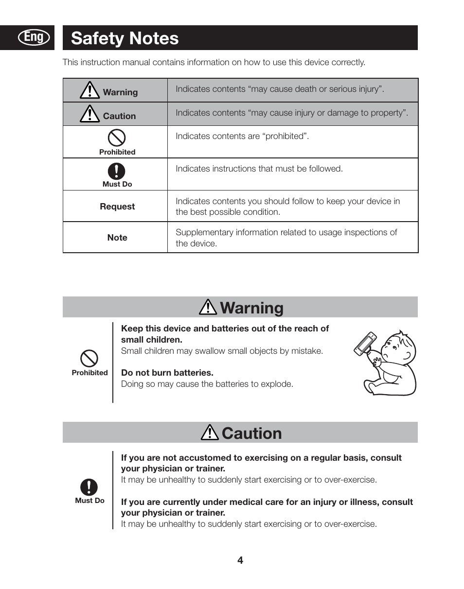 Warning, Caution | Tanita AM-120E User Manual | Page 4 / 216