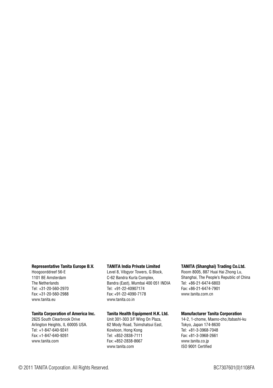 Tanita BC-730 User Manual | Page 52 / 52