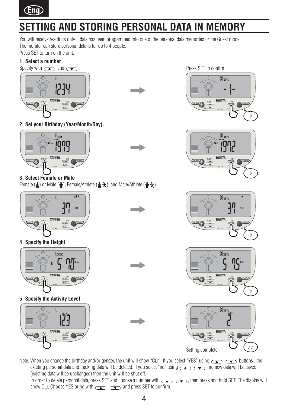 Tanita BC-601 User Manual | Page 6 / 80