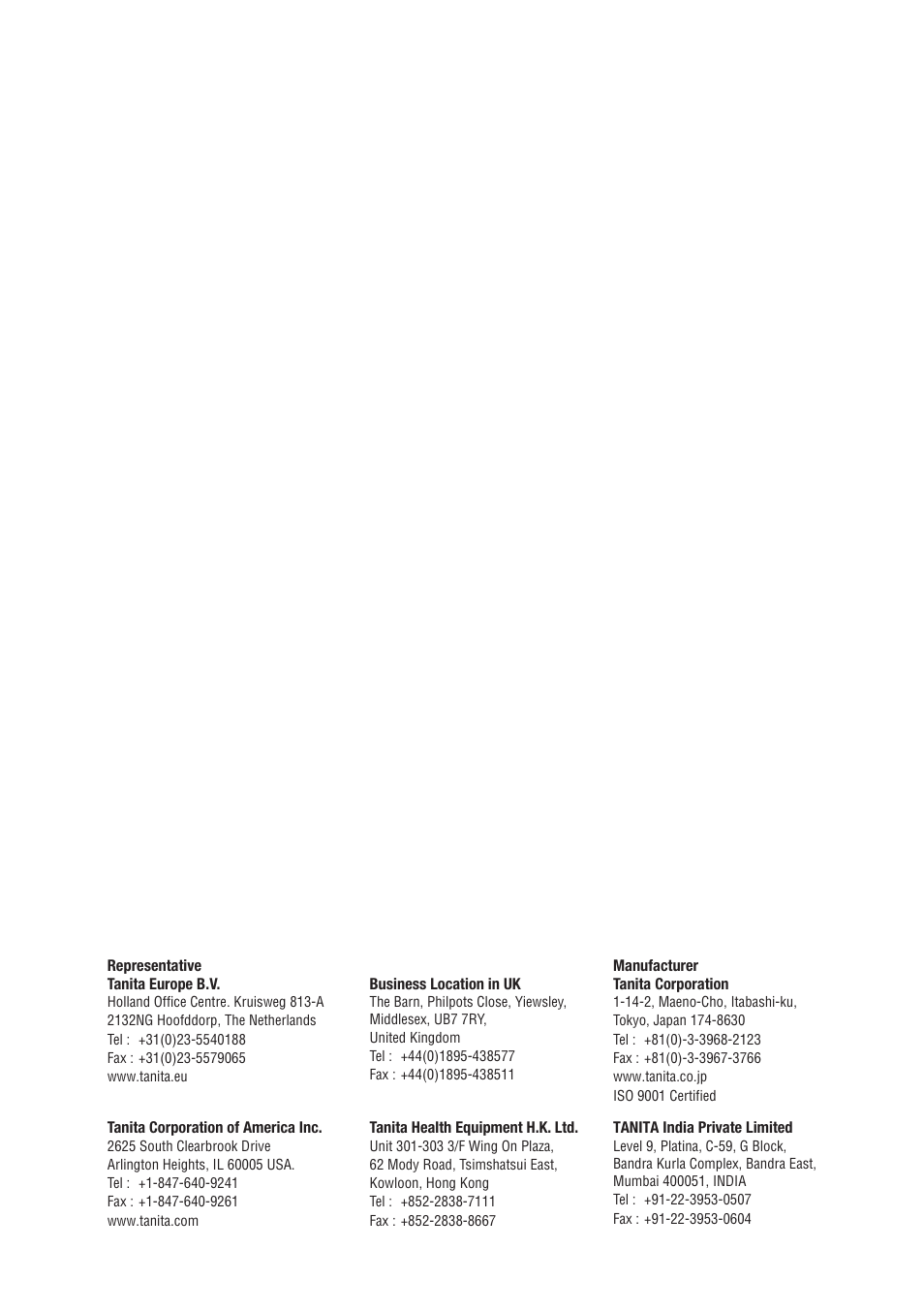 Tanita BC-601 User Manual | Page 80 / 80