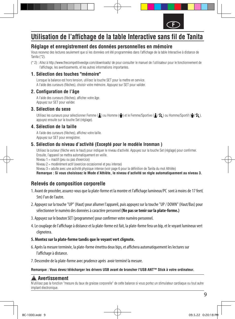 Tanita BC-1000 User Manual | Page 11 / 18
