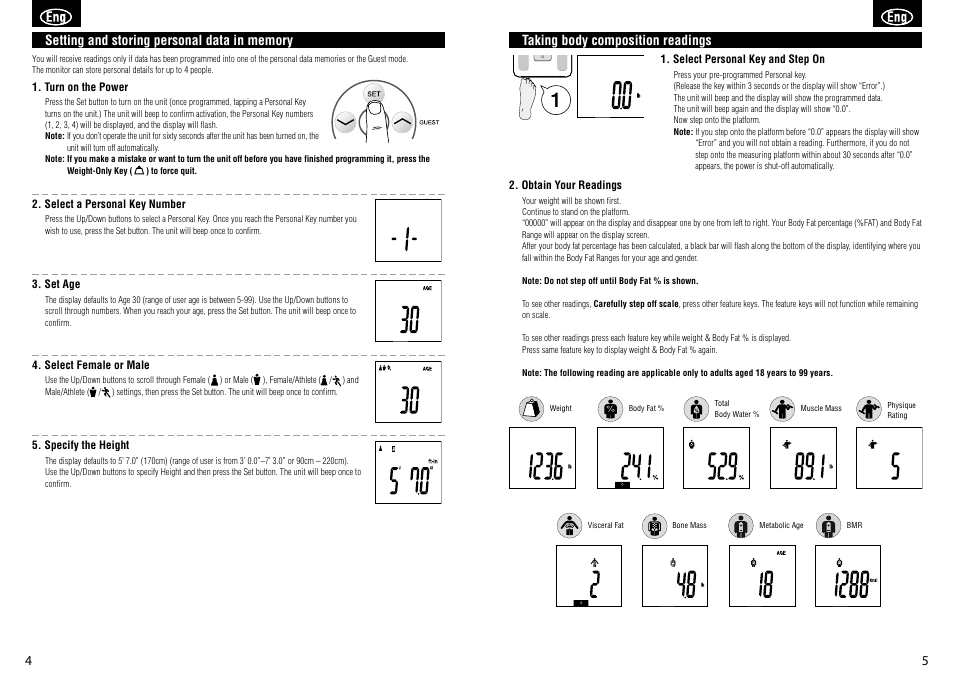 Tanita BC-351 User Manual | Page 4 / 27