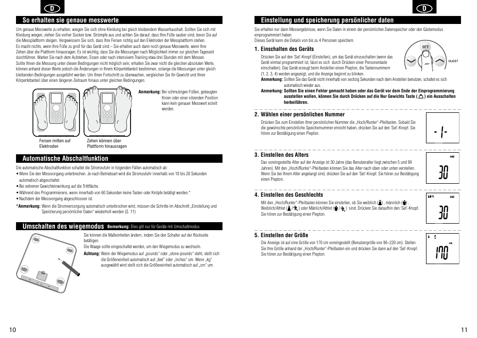 Tanita BC-351 User Manual | Page 7 / 27