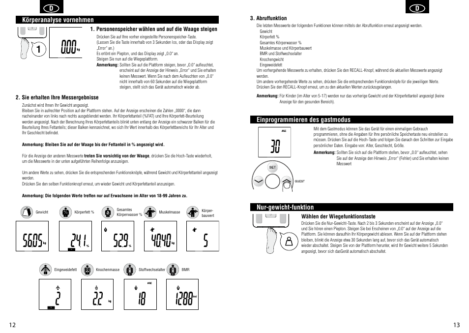 Tanita BC-351 User Manual | Page 8 / 27
