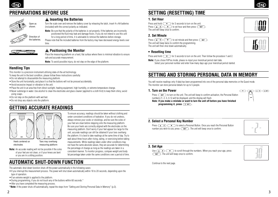 Tanita BC-582 User Manual | Page 3 / 31