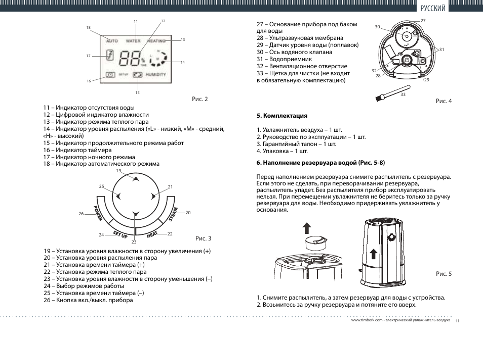 TIMBERK THU UL 05 series User Manual | Page 11 / 20