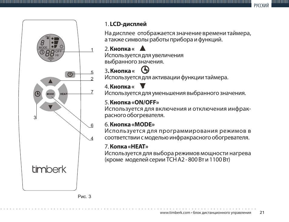 TIMBERK TMS 08.CH User Manual | Page 21 / 36