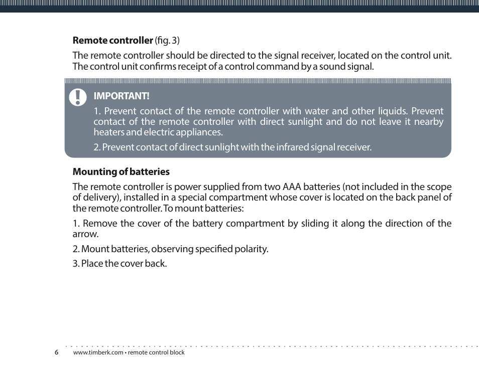 TIMBERK TMS 08.CH User Manual | Page 6 / 36