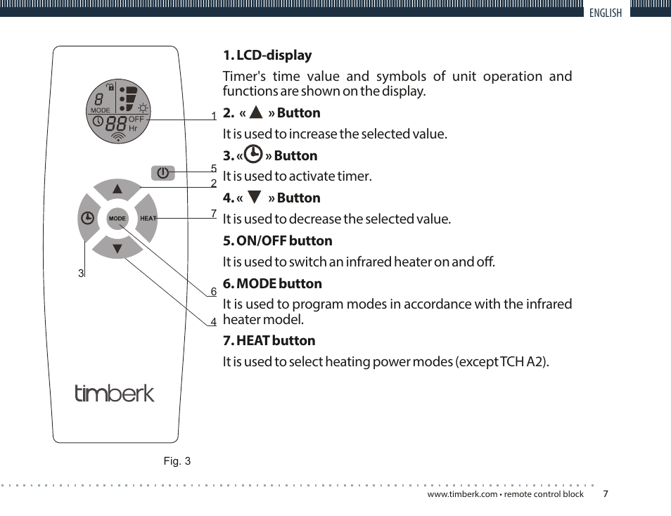 TIMBERK TMS 08.CH User Manual | Page 7 / 36