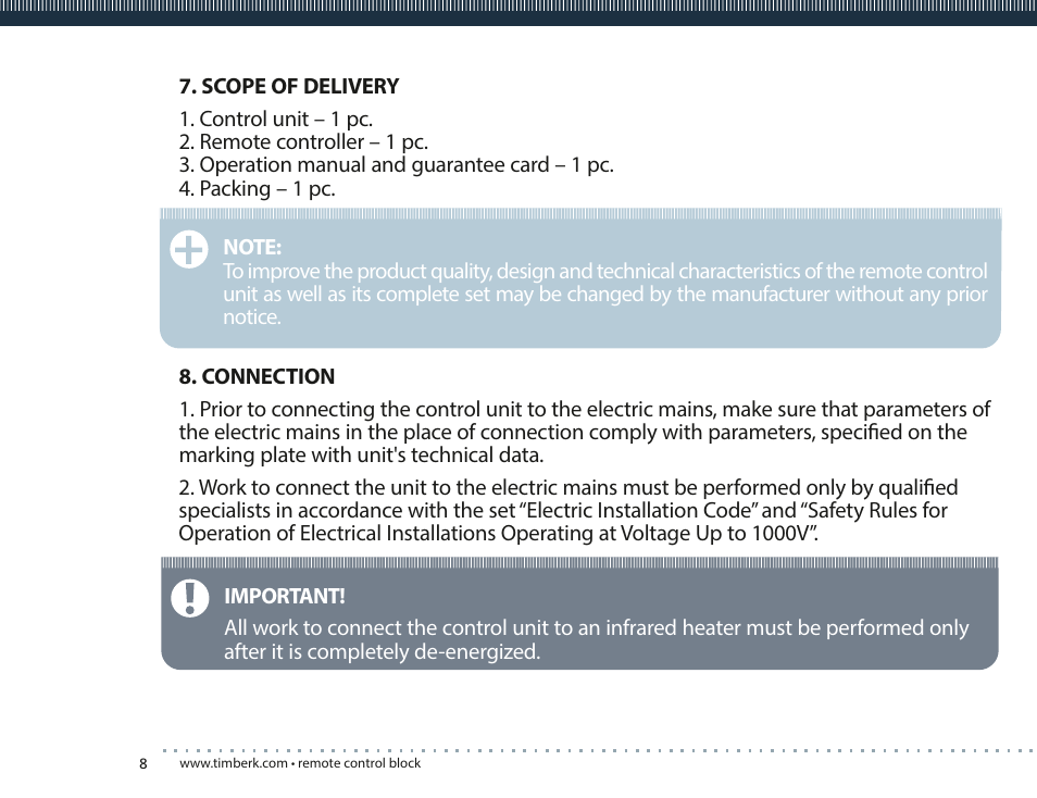 TIMBERK TMS 08.CH User Manual | Page 8 / 36
