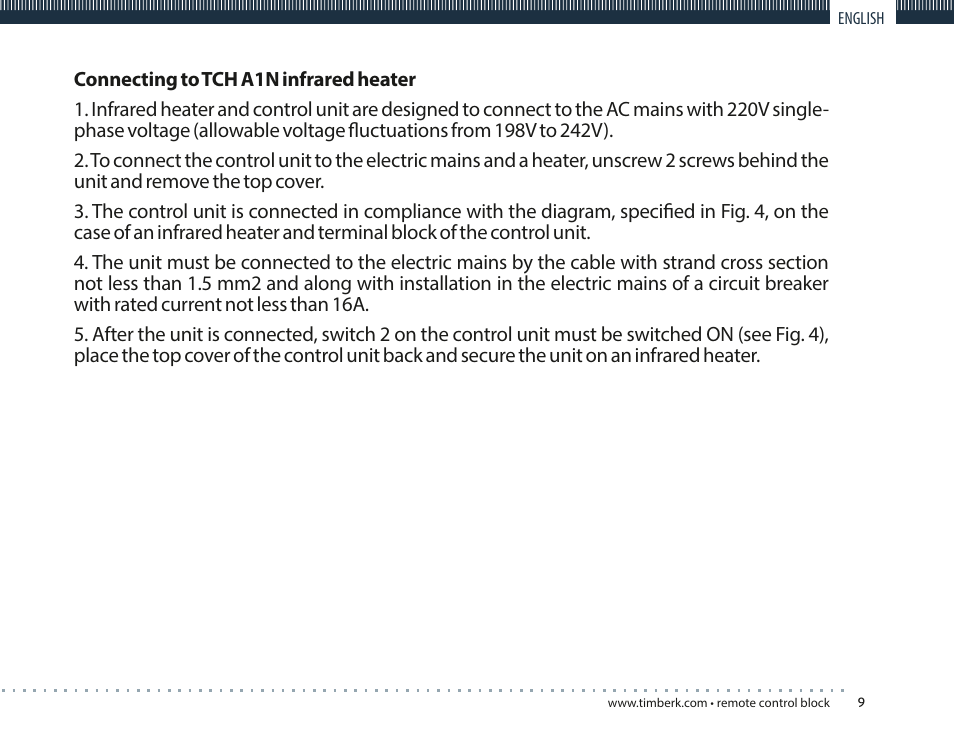 TIMBERK TMS 08.CH User Manual | Page 9 / 36