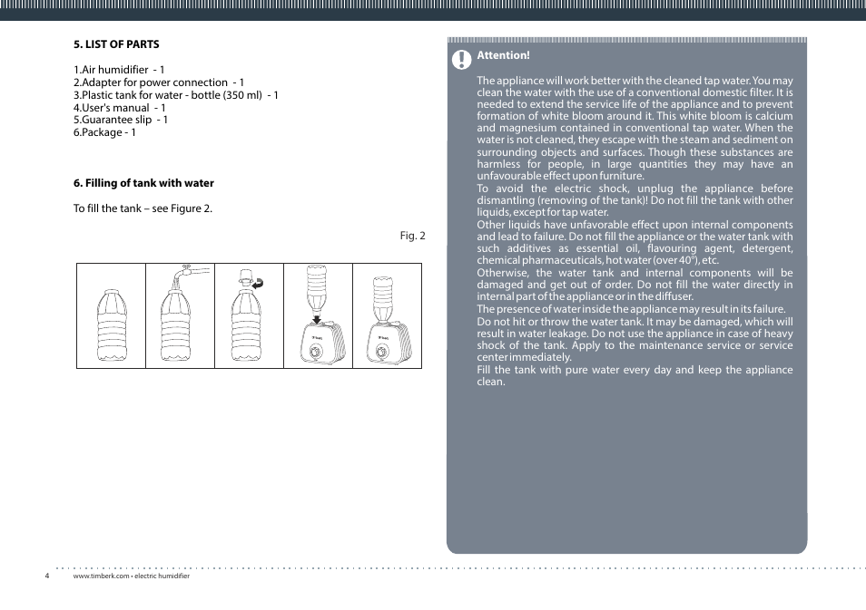 TIMBERK THU MINI 01 series User Manual | Page 4 / 16