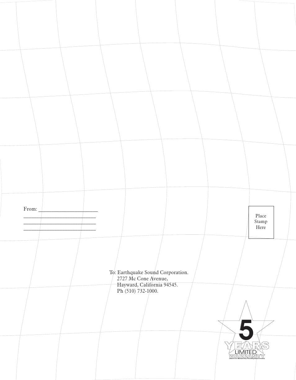 Years | Earthquake Sound Down-Firing SUB 120 User Manual | Page 8 / 8