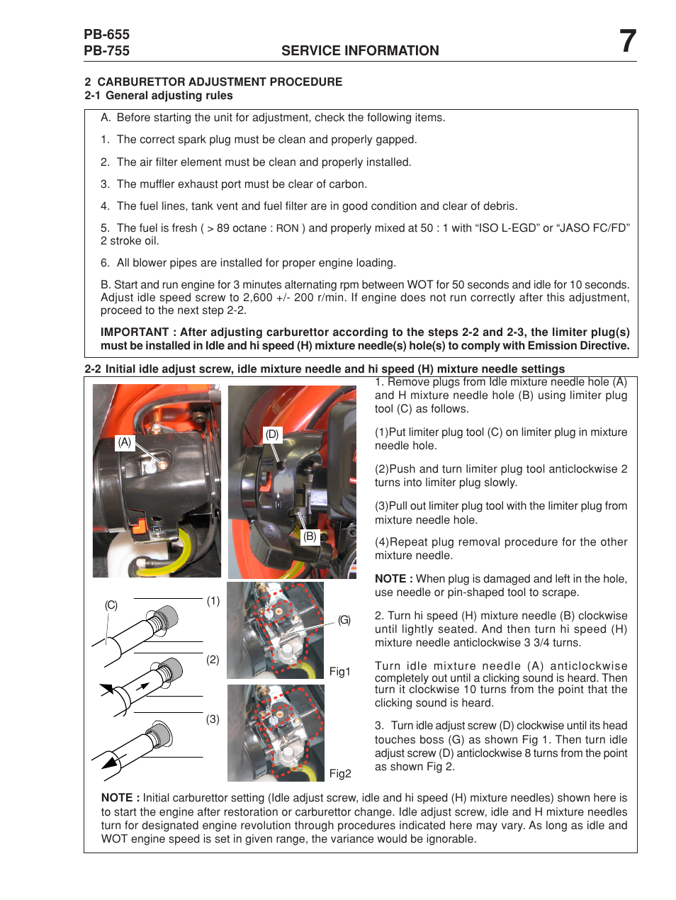 Echo PB-655 User Manual | Page 7 / 8