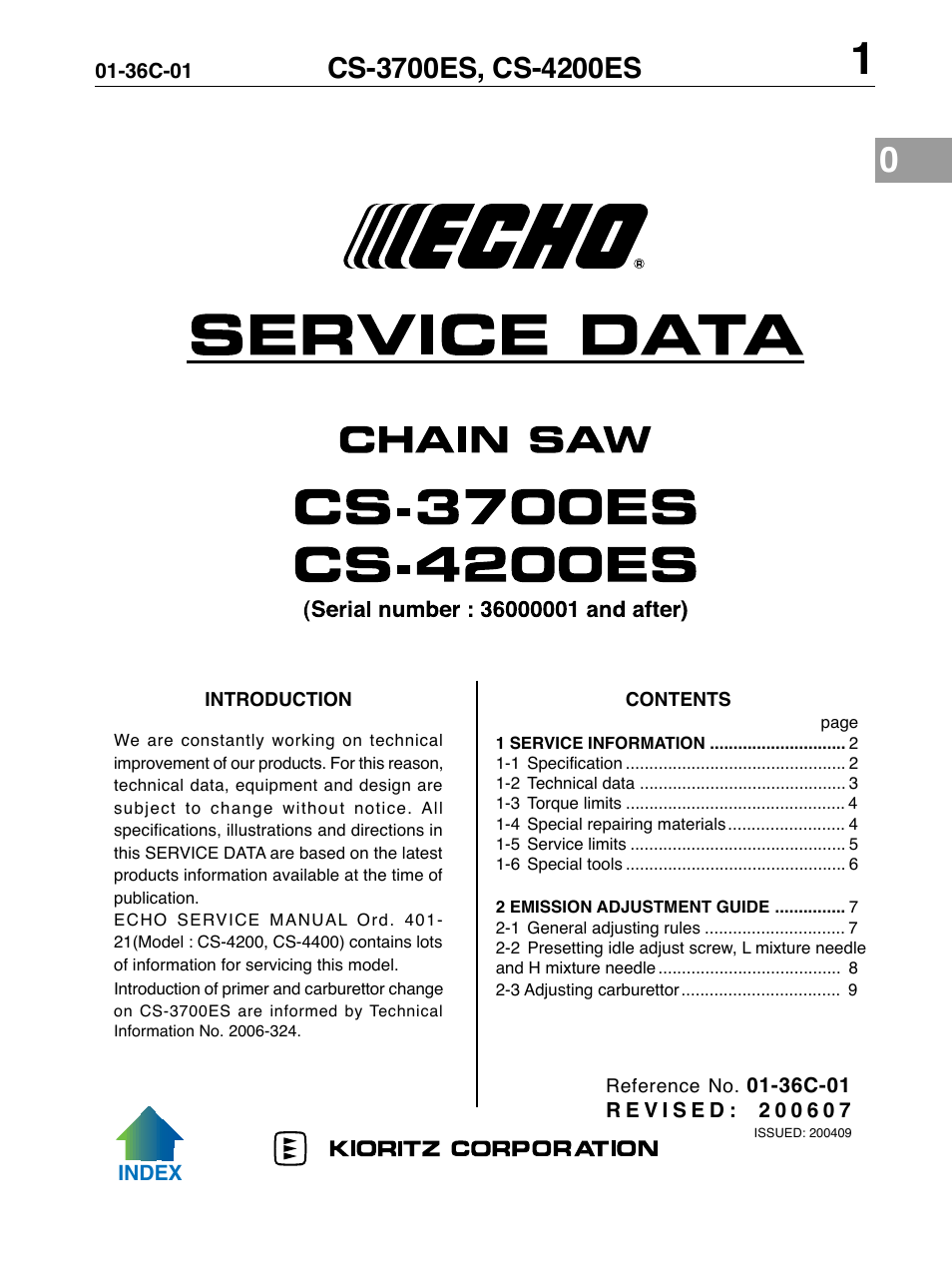 Echo CS-4200ES User Manual | 9 pages