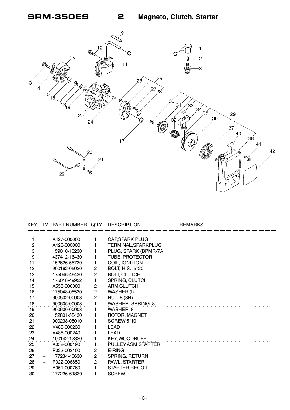 Srm-350es 2 magneto, clutch, starter | Echo SRM-350ES User Manual | Page 4 / 16