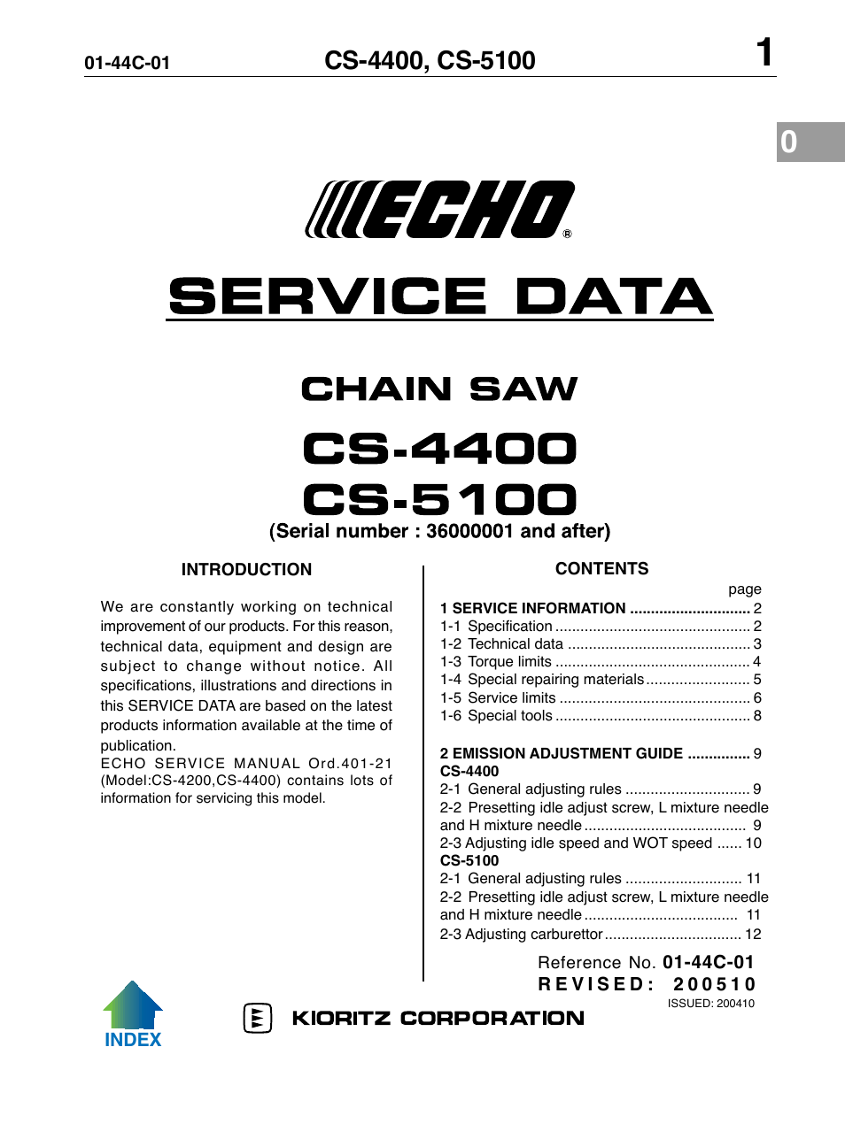 Echo CS-5100 User Manual | 13 pages