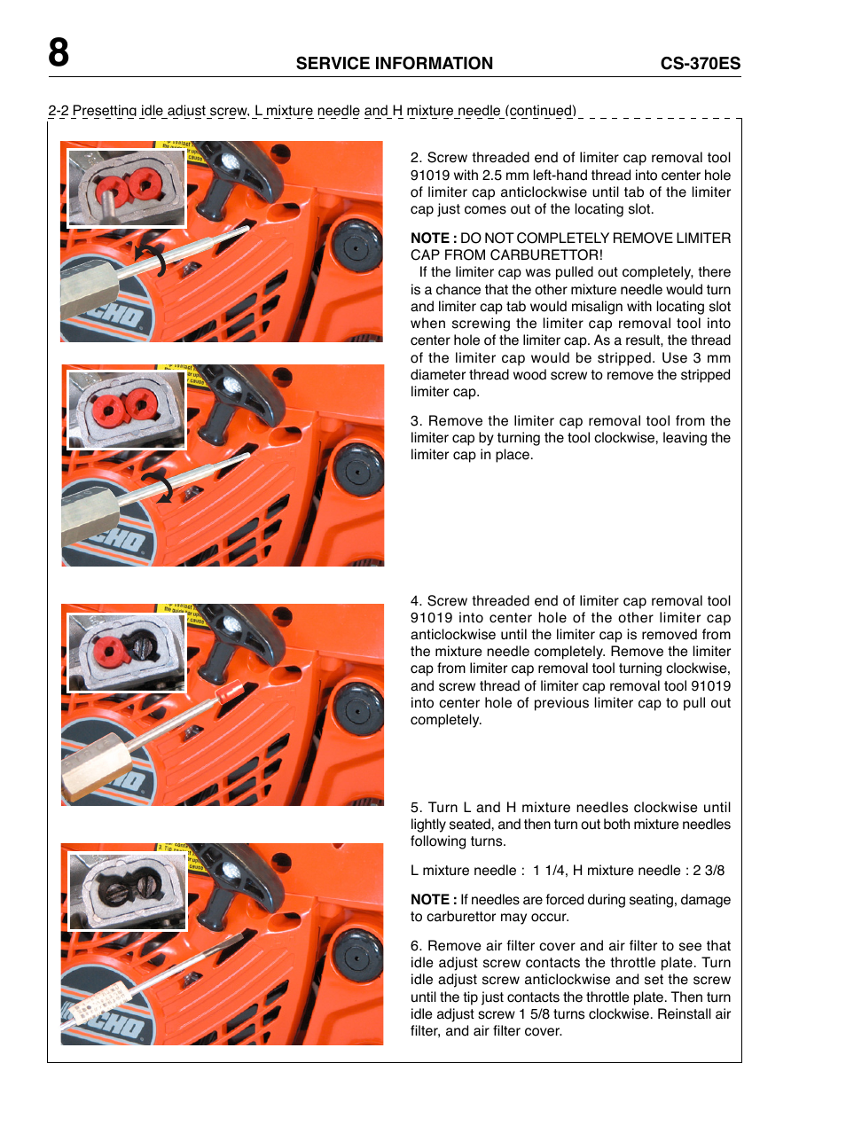Echo CS-370ES User Manual | Page 8 / 9