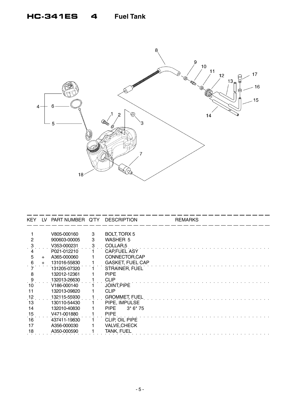Hc-341es 4 fuel tank | Echo HC-341ES User Manual | Page 6 / 16