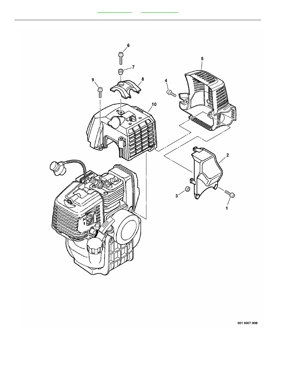 Engine cover, exhaust cover, exhaust deflector | Echo EA-410 User Manual | Page 4 / 34