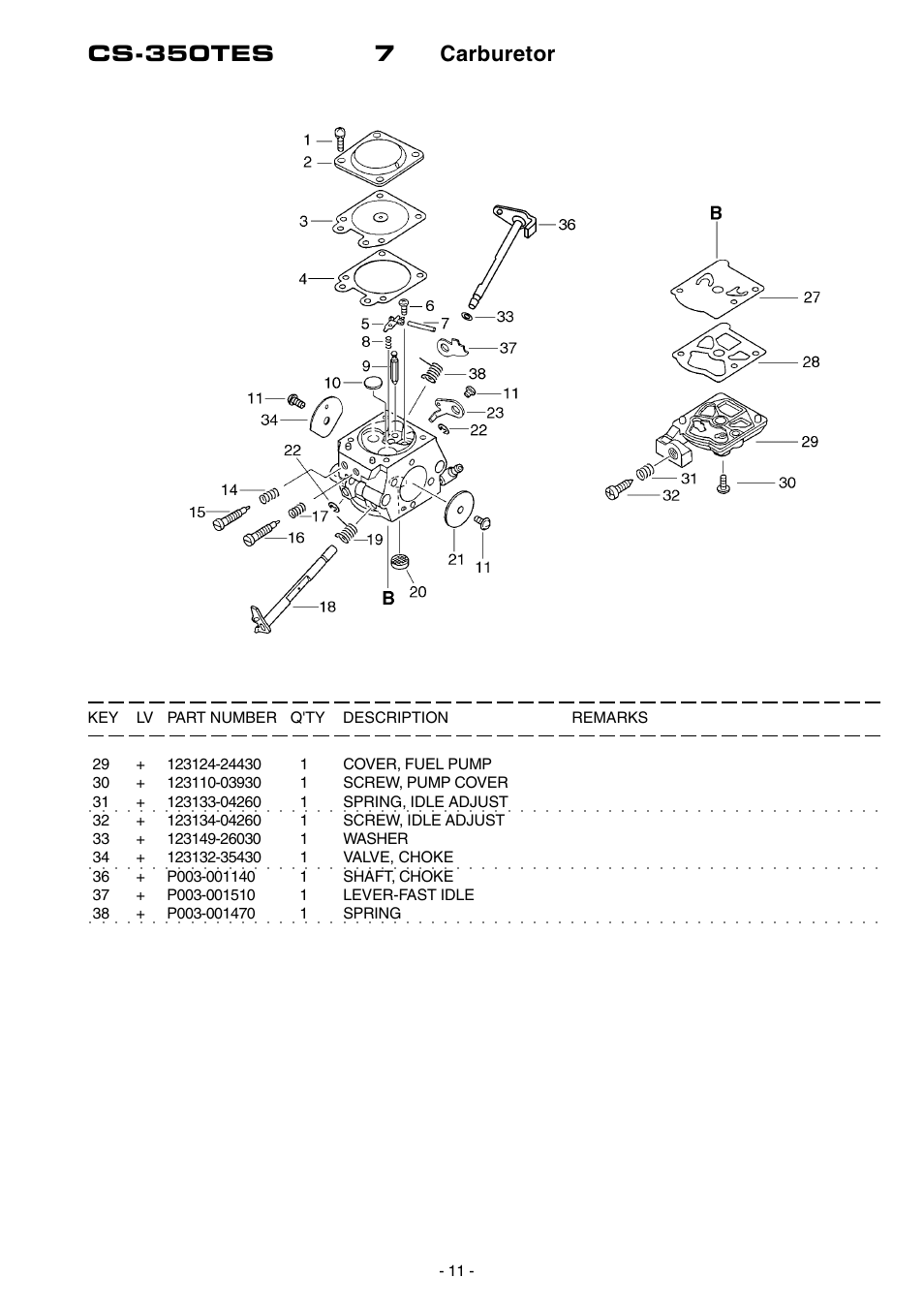 Cs-350tes 7 carburetor | Echo CS-350TES User Manual | Page 12 / 16